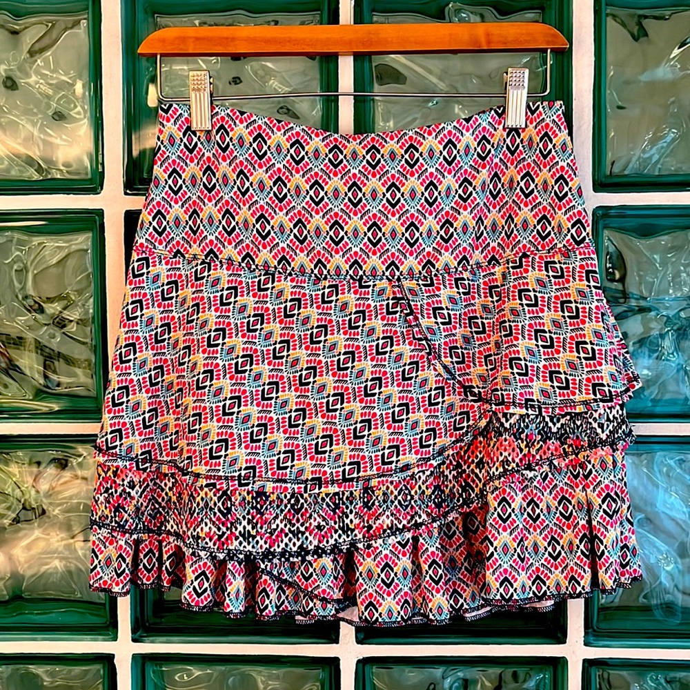 Lucky in Love Diamond Pleated Tier Shocking Pink Pickleball or Golf Skort